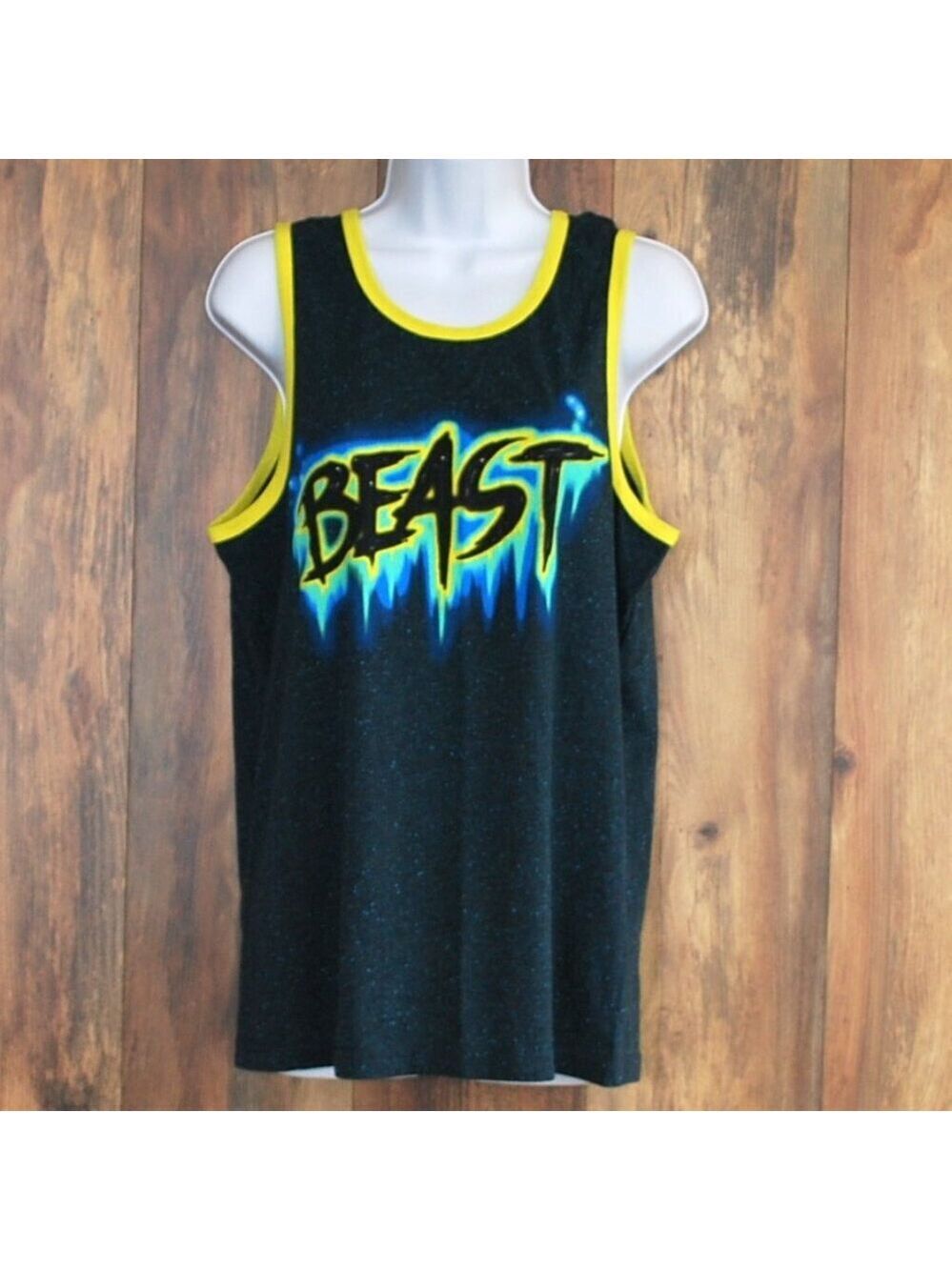 Beast Dark Navy Blue Men's Graphic Ringer Tank Top M